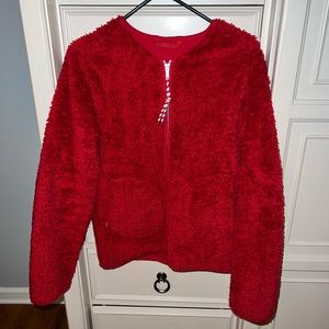 Lululemon Red Fuzzy Zip Up